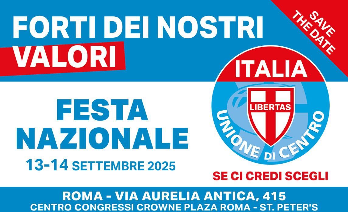 Il Programma della Festa Nazionale Udc | 13 – 14 Settembre 2025 – Roma